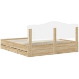 Krevetna konstrukcija s ladicama Sonoma hrast 200 x 200 cm | shoptok.hr