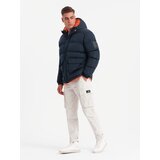 Ombre Warm men's sports jacket with double hood - navy blue | Shoptok.si