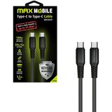 Max Mobile DATA KABEL TYPE C-TYPE C UDC3029 KEVLAR BLACK 3.1Gen.100W 5A 1.2m | shoptok.hr