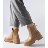 Gemre Beige insulated decorative ankle boots Federica | Shoptok.si