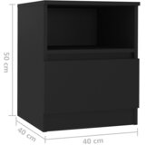  Noćni ormarići 2 kom crni 40 x 40 x 50 cm od konstruiranog drva | Eponuda.ba