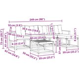  Set vanjskih sofa 6 kom. Prirodna i svjetlosiva | shoptok.hr
