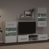 In petodijelni TV Set Regal s LED Rasvjetom Bijeli | shoptok.hr
