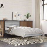 vidaXL Posteljni okvir siva sonoma 90x190 cm inženirski les in kovina, (21128445) | Shoptok.si