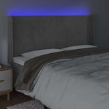 vidaXL LED posteljno vzglavje svetlo sivo 183x16x118/128 cm žamet | Shoptok.si