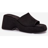 Boto Eco Suede Women's Slippers On Platform And Wedge Black Afisal | Shoptok.si