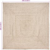  Tepisi za područja Prirodna i bijela 240 x 240 cm Juta | shoptok.hr