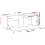  Zidni ormarić sivi 100 x 30 x 35 cm od masivne borovine | shoptok.hr