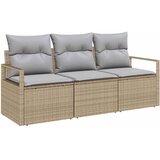  Set sofe 3 pcs Bež poliratan | shoptok.hr