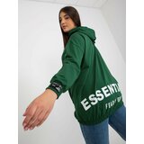Fashion Hunters Dark green plus size zip up hoodie Cene