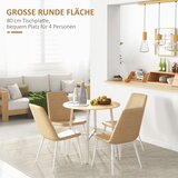  Blagovaonski stol industrijski stil zaobljeni dizajn stabilan do 60 kg Ø80 x 76V cm prirodno drvo/bijela | shoptok.hr