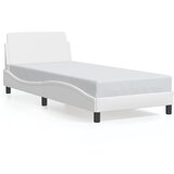 Maison Chic Posteljni okvir - Enojna postelja - Postelja za odrasle z vzglavjem bel 80x200 cm umetno usnje-J9320, (21762163) | Shoptok.si