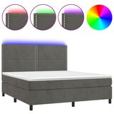 The Living Store Box spring postelja z vzmetnico LED temno siva 160x200 cm žamet - Box Spring Postelja, (21492442) | Shoptok.si