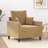  The Living Store Fotelj rjav 60 cm žamet - Enosed, (21495131) | Shoptok.si