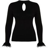Trendyol Curve Plus Size Sweater - Black - Fitted cene