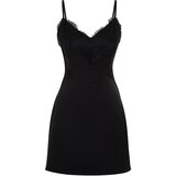 Trendyol Black Lace Detailed Elegant Evening Dress Cene