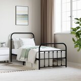  Metalni okvir kreveta uzglavlje i podnožje crni 90x190 cm | Eponuda.com