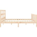 Kreveta s uzglavljem 200 x 200 cm od masivnog drva | shoptok.hr