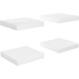 MAISON CHIC 4 kosi Lebdeče Stenske Police - Viseče police sijaj bele 23x23,5x3,8 cm MDF, (21793591)