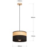  Visilica na sajli ALBA 1xE27/15W/230V prečnik 20 cm crna/braon | Eponuda.com