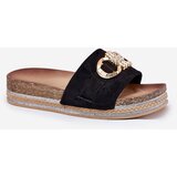 Boto Women's Platform Sandals With Glitter And Gold Decoration Black Rilirea | Shoptok.si