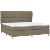  Krevet s oprugama i madracem smeđesivi 200x200 cm od tkanine | shoptok.hr