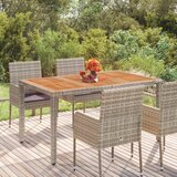  Vrtni stol s drvenom pločom sivi 150 x 90 x 75 cm od poliratana | shoptok.hr