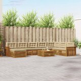  Set vanjskih sofa 9 kom. Prirodna i bež Čvrsto drvo akacije | shoptok.hr