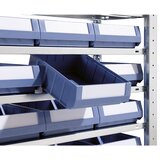 eurokraft pro Sestavljiv regal z regalnimi posodami, višina 2000 mm, 96 posod, 12 polic, globina 336 mm, osnovni regal | Shoptok.si