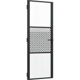 vidaXL Notranja vrata Črna 76 x 201.5 cm Kaljeno steklo in aluminij, (5000113462) | Shoptok.si