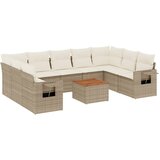  10-dijelni set vrtnih sofa s jastucima bež od poliratana | shoptok.hr