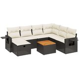  8-dijelni set vrtnih sofa od poliratana s jastucima crni | shoptok.hr