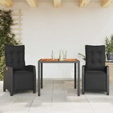  3-dijelni vrtni blagovaonski set s jastucima od poliratana crni | shoptok.hr