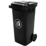 MIRPOL zunanji koš za smeti, 120 L, črna Cene
