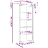 vidaXL Klizna vrata Smeđa 80 x 208 cm Masivna borovina | shoptok.hr