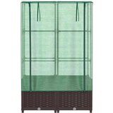 vidaXL Visoka greda s prevleko za rastlinjak videz ratana 80x40x138 cm | Shoptok.si