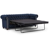 Ropez Plava baršunasti sklopiva sofa 203 cm York Blik – | shoptok.hr