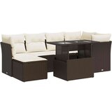 vidaXL 7-dijelni set vrtnih sofa od poliratana s jastucima smeđi | shoptok.hr