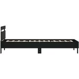  Okvir za krevet s uzglavljem i LED svjetlima crni 90x190 cm | shoptok.hr