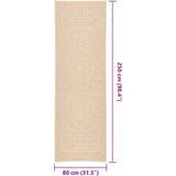  Tepih ZIZUR bež 80 x 250 cm s izgledom jute unutarnji i vanjski | shoptok.hr