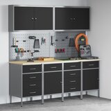 vidaXL Set od 8 Crna Čelik, 25mm konstruirano drvo Veliki Cijene