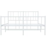 Metalni okvir kreveta uzglavlje i podnožje bijeli 150 x 200 cm | shoptok.hr