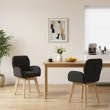 vidaXL Okretne blagovaonske stolice 2 pcs Bouclé Crna 54 x 58 x 87 cm | shoptok.hr