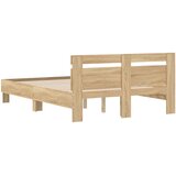  Okvir za krevet s uzglavljem boja hrasta 135x190 cm drveni | shoptok.hr