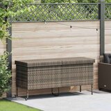 vidaXL Vrtna shranjevalna škatla s kolesi siva 160x55x75 cm poli ratan | Shoptok.si