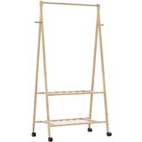  Stalak za odjeću s policama i kotačima 96x45,5x155,5 cm bambusa | shoptok.hr