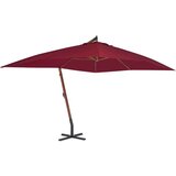  Konzolni suncobran s drvenom šipkom 400 x 300 cm bordo Cijene