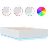  Okvir kreveta s LED svjetlima bijeli 135 x 190 cm drveni | Eponuda.ba