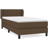  Box spring postelja z vzmetnico temno rjav 90x190 cm blago, (20789842) | Shoptok.si