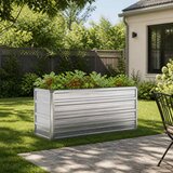  Povišeni vrtni krevet Srebrna 100 x 40 x 55 cm cinkani | shoptok.hr
